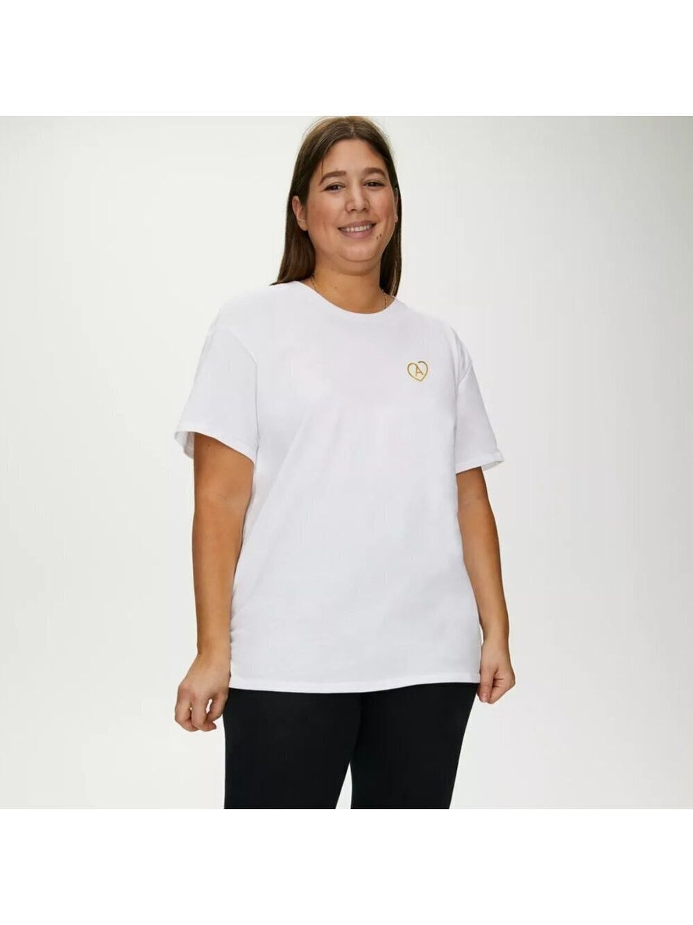 Aritzia Sponsor Tee Shirt White Gold Logo 1X Cotton